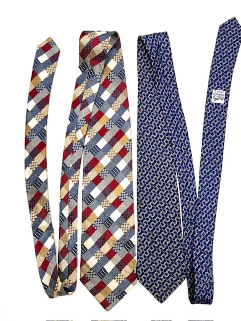 Set: 2Classic Neck-Ties SilkHERMES Paris & Brighton House +1 Burberry Handker(70 - Picture 13 of 16